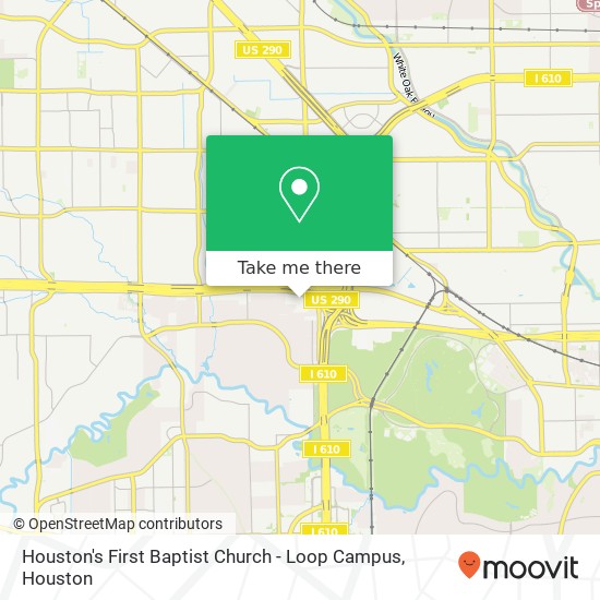 Houston's First Baptist Church - Loop Campus map