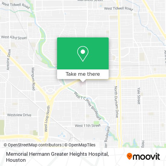 Memorial Hermann Greater Heights Hospital map