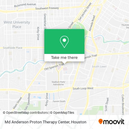 Mapa de Md Anderson Proton Therapy Center