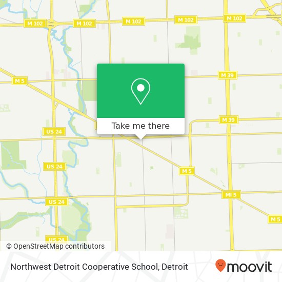 Mapa de Northwest Detroit Cooperative School