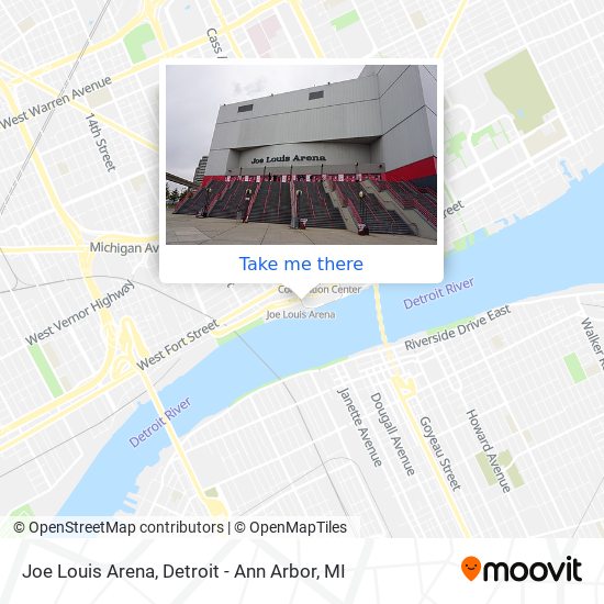 Joe Louis Arena Map How To Get To Joe Louis Arena In Detroit By Bus?