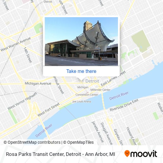 Mapa de Rosa Parks Transit Center