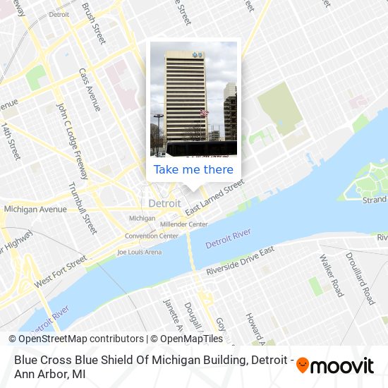 Blue Cross Blue Shield Of Michigan Building map