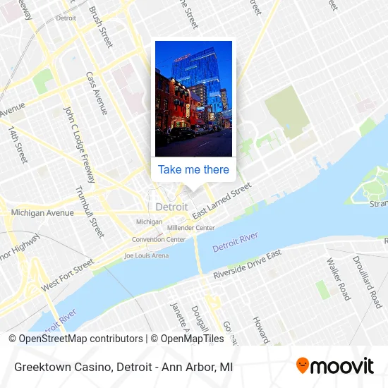 Mapa de Greektown Casino