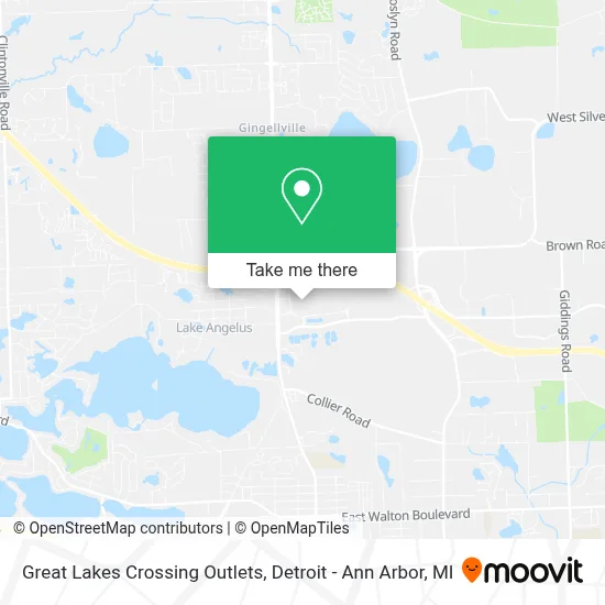 Great Lakes Crossing Outlets map