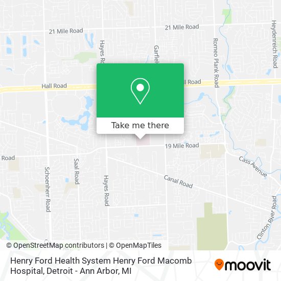 Henry Ford Health System Henry Ford Macomb Hospital map