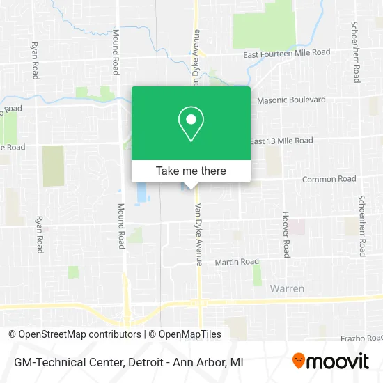 GM-Technical Center map