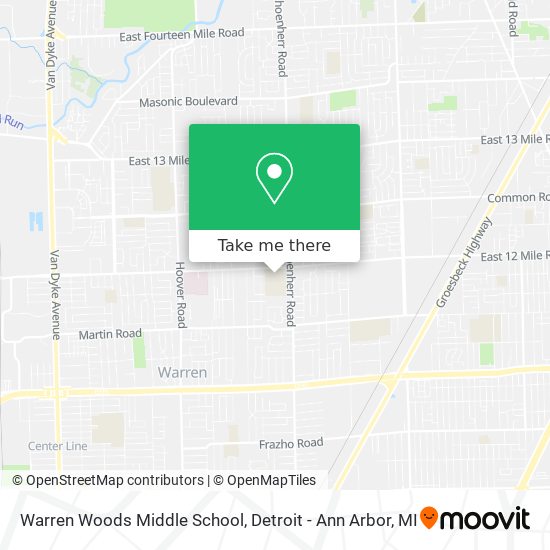 Warren Woods Middle School map
