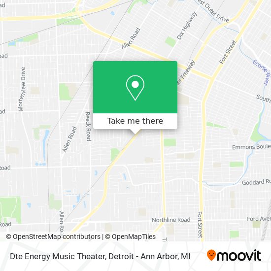 Dte Energy Music Theater map