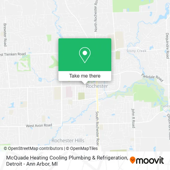 McQuade Heating Cooling Plumbing & Refrigeration map