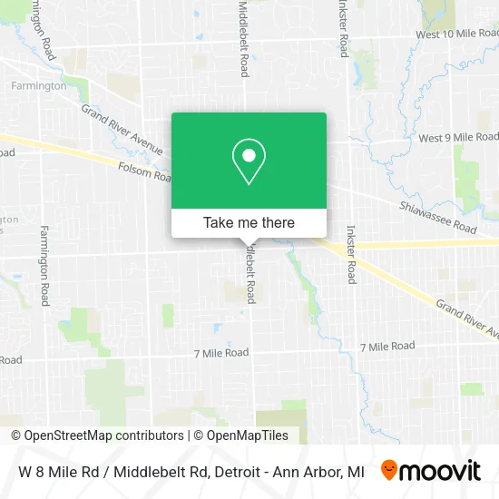 W 8 Mile Rd / Middlebelt Rd map