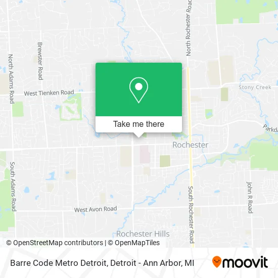 Barre Code Metro Detroit map