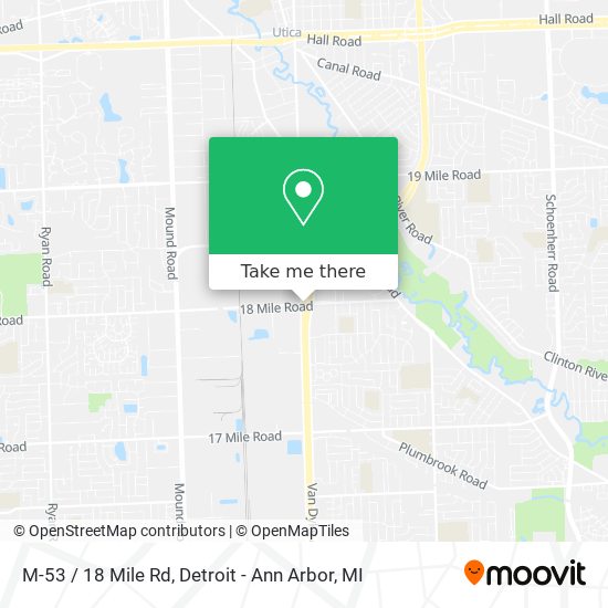 Mapa de M-53 / 18 Mile Rd