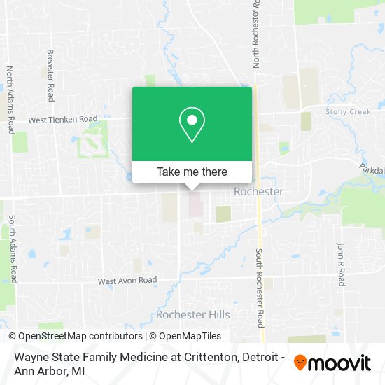 Wayne State Family Medicine at Crittenton map