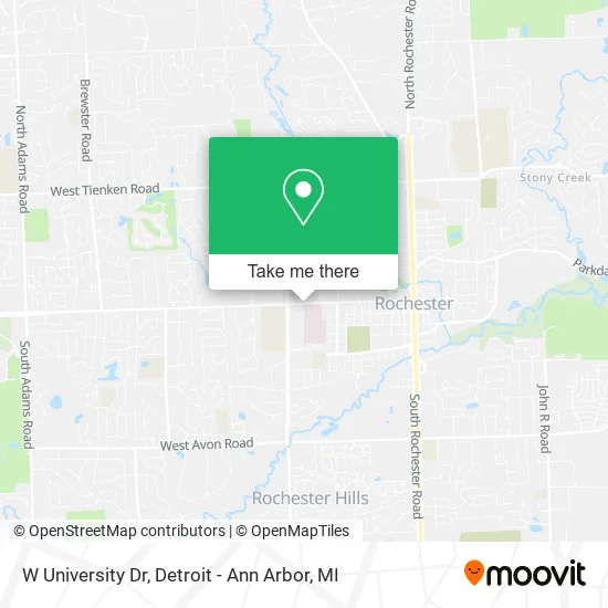 W University Dr map