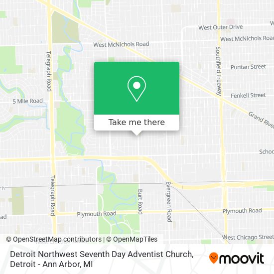 Mapa de Detroit Northwest Seventh Day Adventist Church