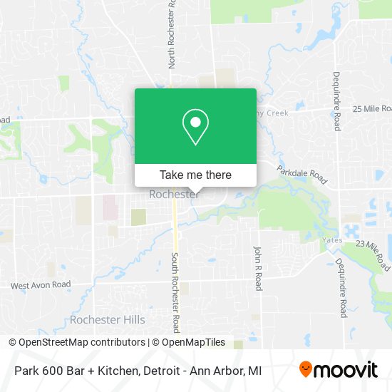 Park 600 Bar + Kitchen map