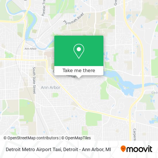 Detroit Metro Airport Taxi map