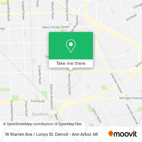 W Warren Ave / Lonyo St map