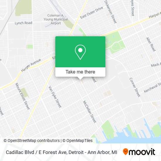 Cadillac Blvd / E Forest Ave map