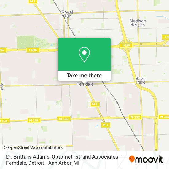 Dr. Brittany Adams, Optometrist, and Associates - Ferndale map