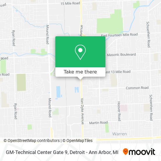 GM-Technical Center Gate 9 map