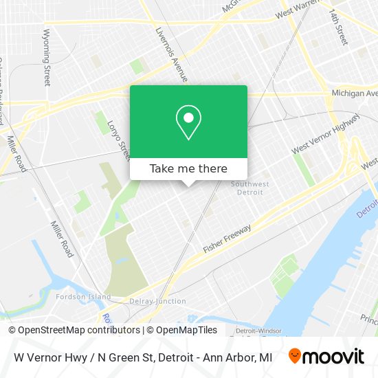 Mapa de W Vernor Hwy / N Green St