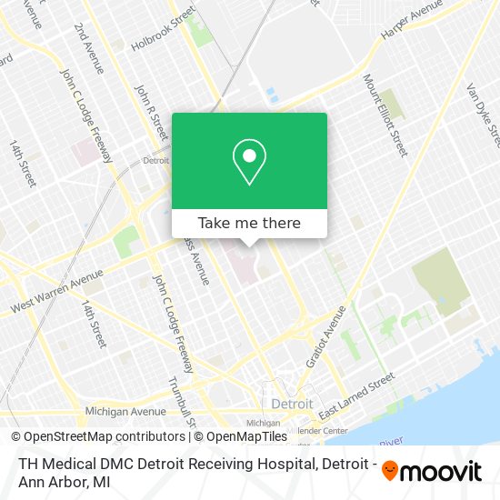 ¿Cómo llegar a TH Medical DMC Detroit Receiving Hospital en Autobús?