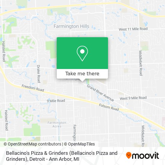 Mapa de Bellacino's Pizza & Grinders