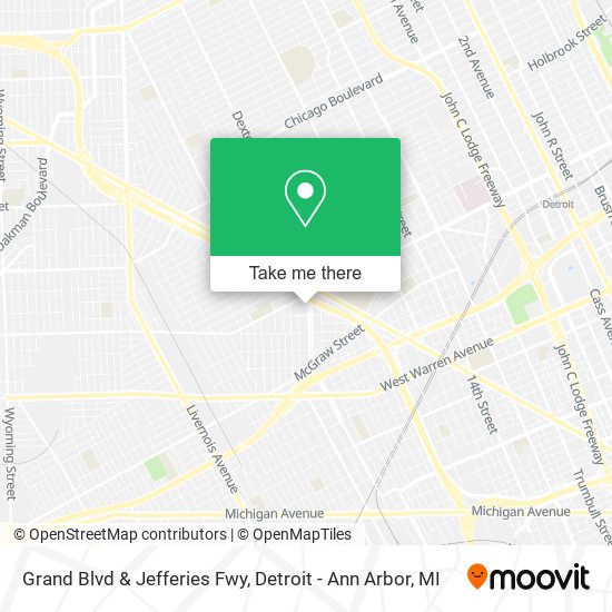 Mapa de Grand Blvd & Jefferies Fwy