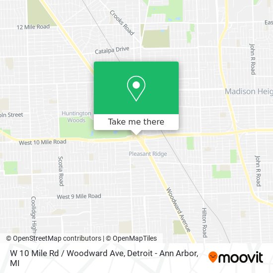 W 10 Mile Rd / Woodward Ave map
