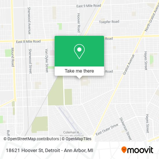 18621 Hoover St map