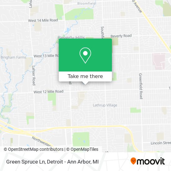 Green Spruce Ln map