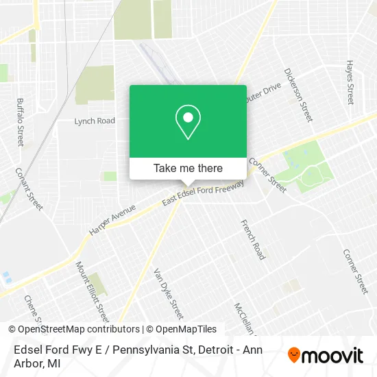 Edsel Ford Fwy E / Pennsylvania St map