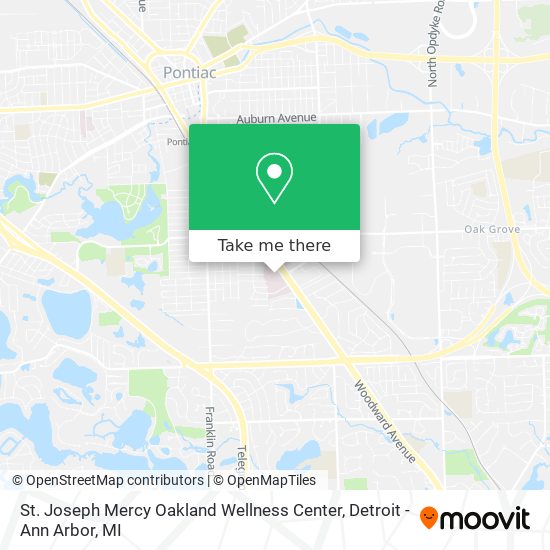 St. Joseph Mercy Oakland Wellness Center map