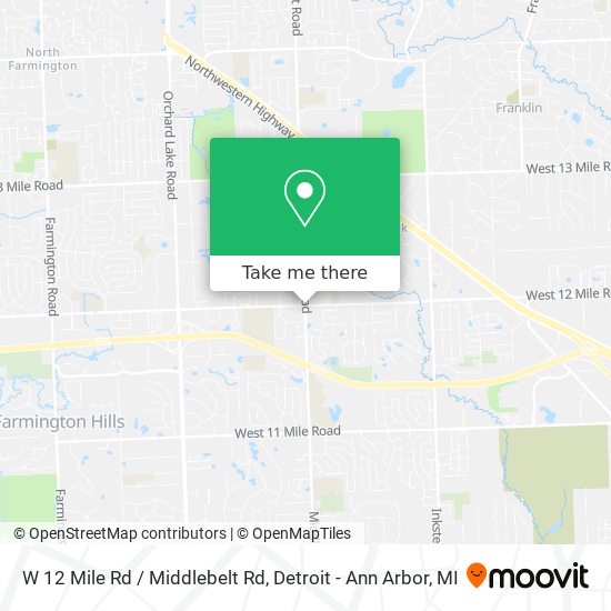 W 12 Mile Rd / Middlebelt Rd map