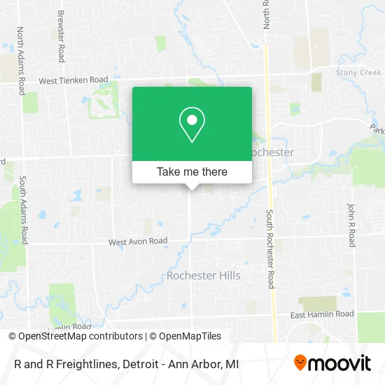 R and R Freightlines map