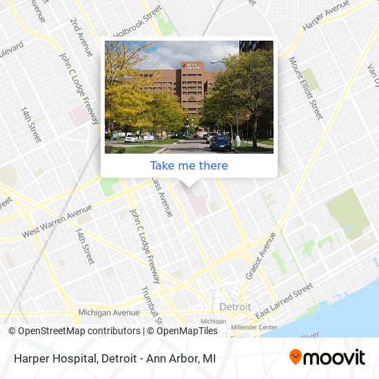Harper Hospital map