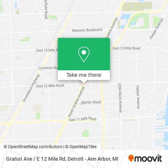 Gratiot Ave / E 12 Mile Rd map