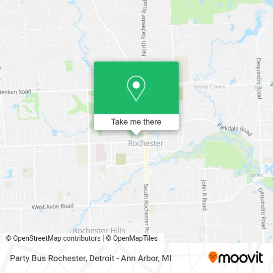 Party Bus Rochester map