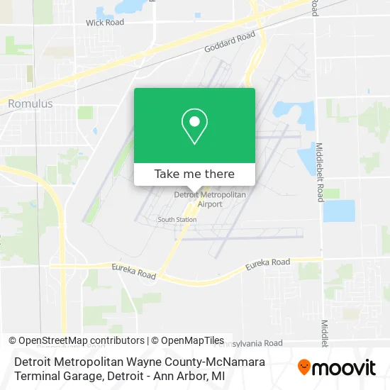 Detroit Metropolitan Wayne County-McNamara Terminal Garage map