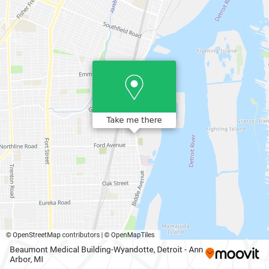 Beaumont Medical Building-Wyandotte map