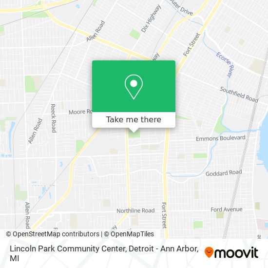 Lincoln Park Community Center map