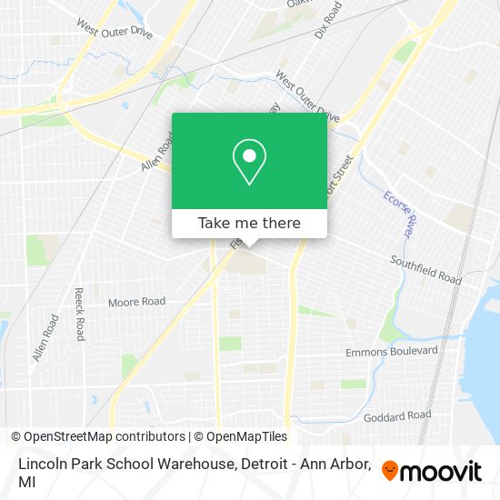 Lincoln Park School Warehouse map