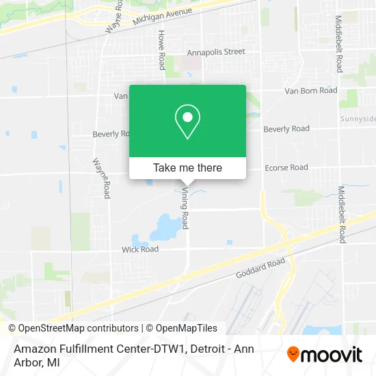 Mapa de Amazon Fulfillment Center-DTW1