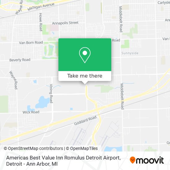 Americas Best Value Inn Romulus Detroit Airport map