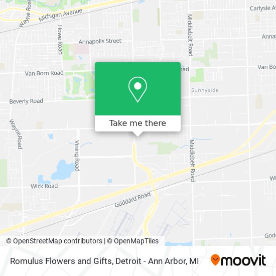 Romulus Flowers and Gifts map