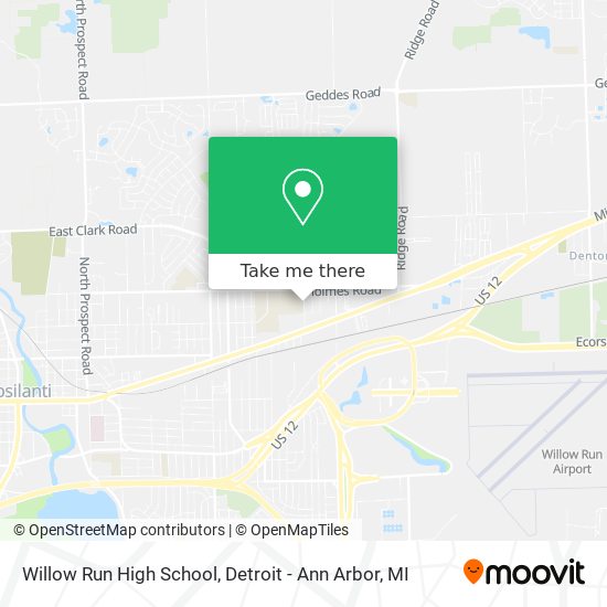 Willow Run High School map