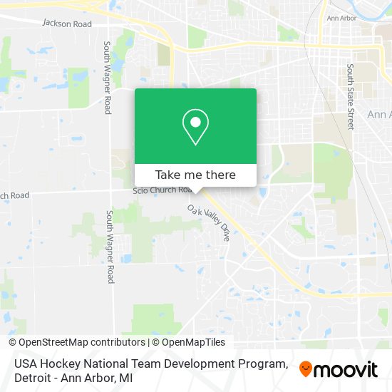 USA Hockey National Team Development Program map