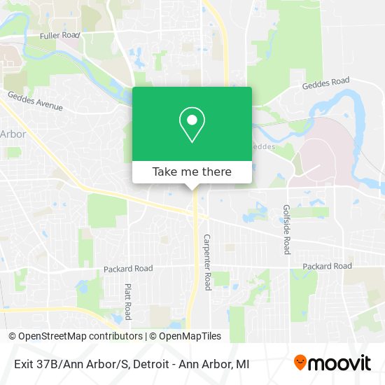 Exit 37B/Ann Arbor/S map